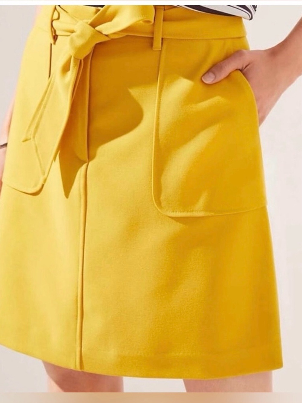 Loft patch pocket belted A-line skirt 4